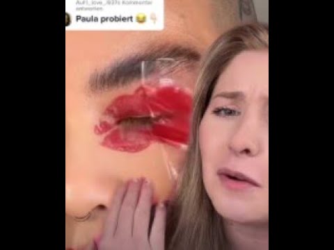 Paula, try it! Lipstick mouth stamping😭💋