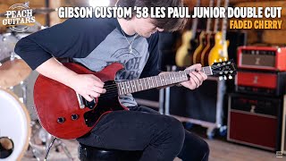 Video thumbnail for No Talking...Just Tones | Gibson Custom '58 Les Paul Junior Double Cut Reissue VOS Faded Cherry by Peach Guitars