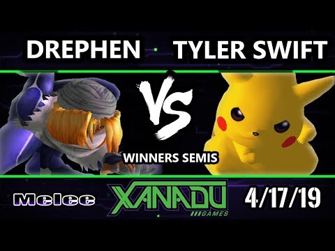 S@X 298 SSBM - Tyler Swift (Pikachu) Vs. Drephen (Sheik) - Smash Melee Winners Semis
