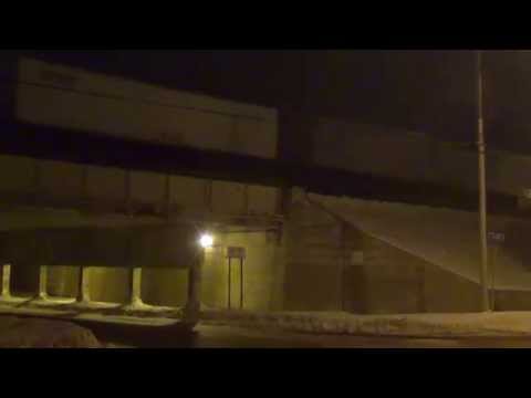 CSX Intermodal Train Over Bridge at Night