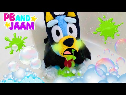 🤢 Bluey Gets Sick in the Bath from Jumping in Muddy Puddles Before Halloween 🎃 Ms Rachel Surprise!