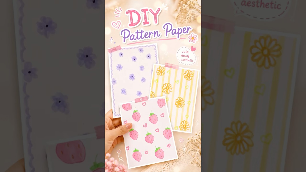 🎀✨DIY Pattern Paper ✨🌸 | Easy & Cute Paper Craft Ideas 💕|It’s me Hana#patternpaper#shorts