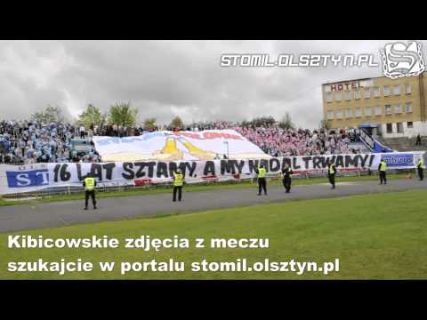 Oprawa zgodowa na meczu Stomil Olsztyn - Zawisza Bydgoszcz