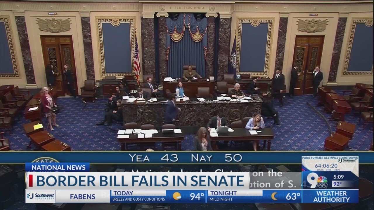 Senate downs border bill for second time