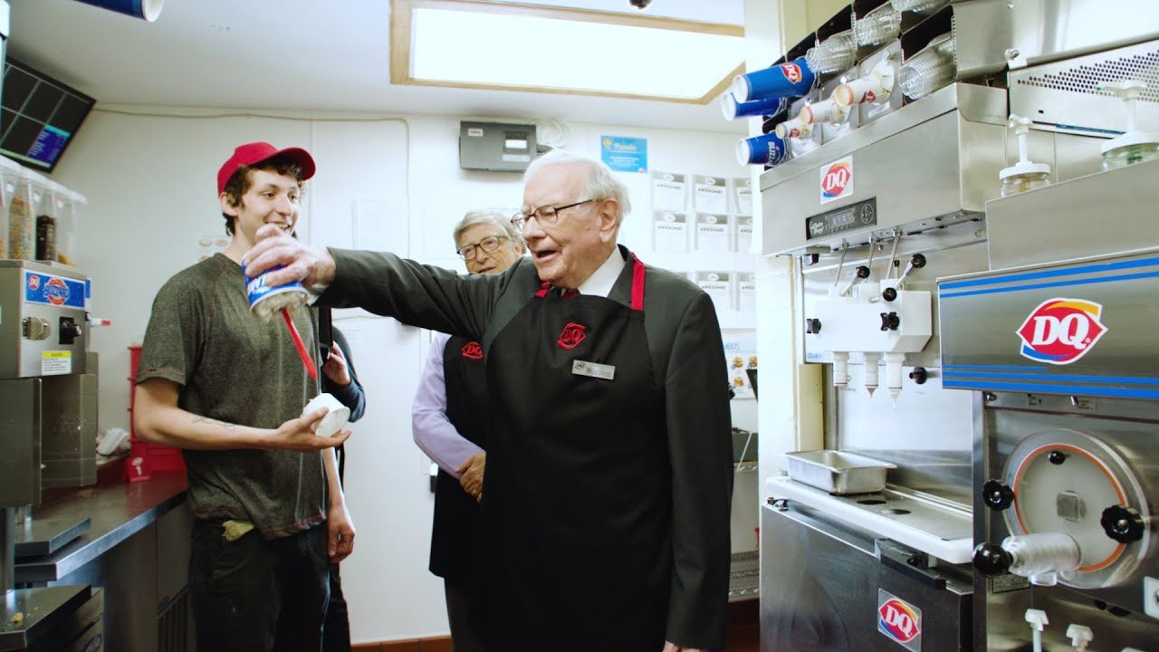 Bill Gates and Warren Buffett pick up a shift at Dairy Queen