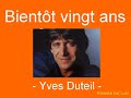 Karaoké Bientôt vingt ans Yves Duteil