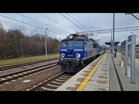 EU07-368 + TLK ROZTOCZE z Bohumina do Lublina Gł., odjeżdża ze stacji w Kraśniku 12.11.2022