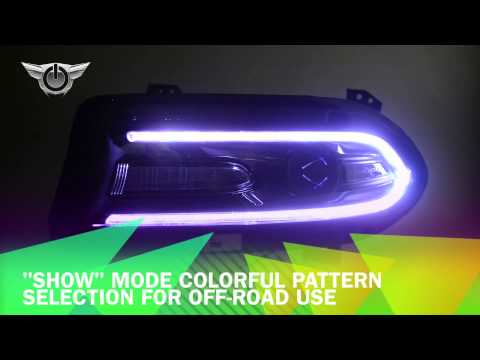 2015+ Dodge Charger ColorSHIFT DRL Headlight Conversion Kit from ORACLE Lighting