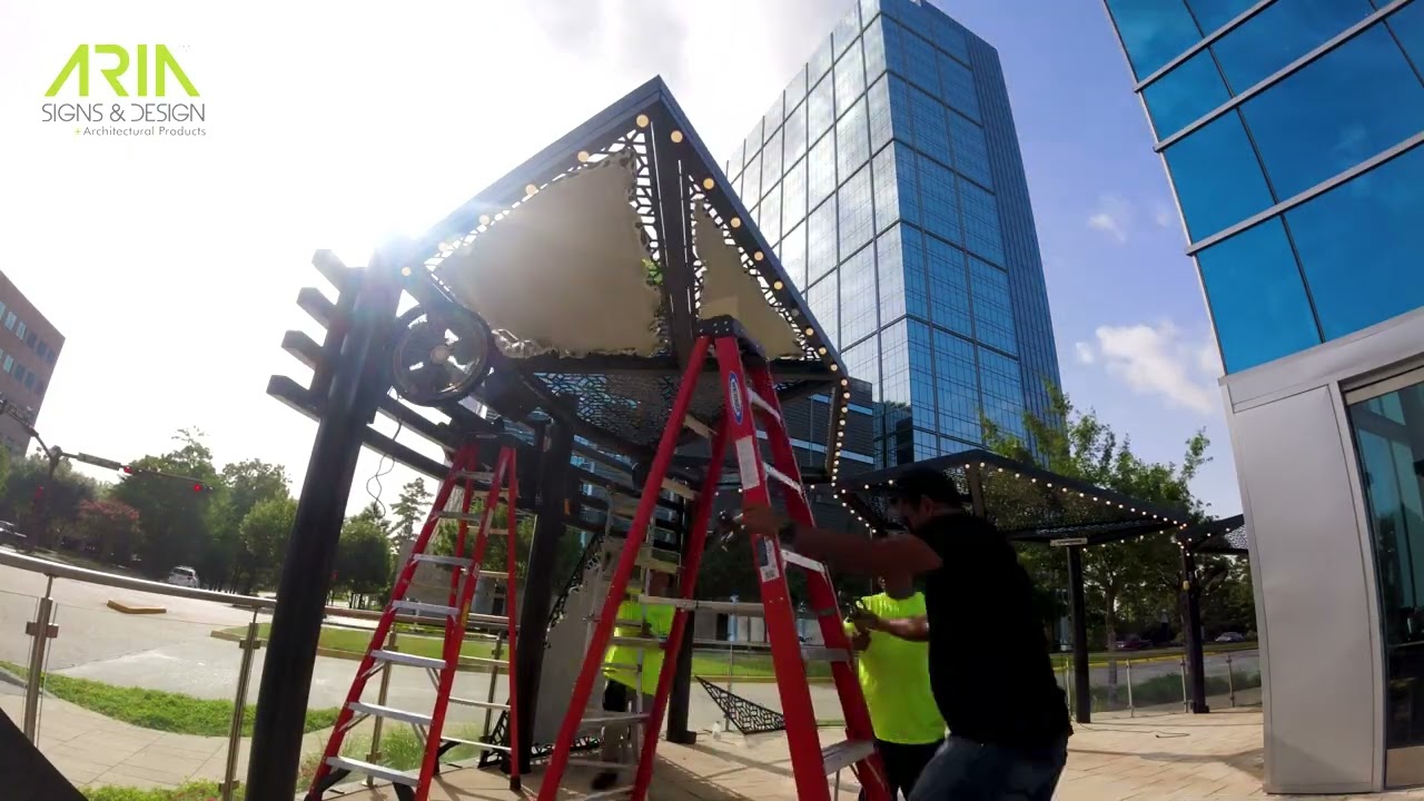 AMAZING Custom Storefront Sign for Amrina | ARIA Signs & Design The Woodlands, TX