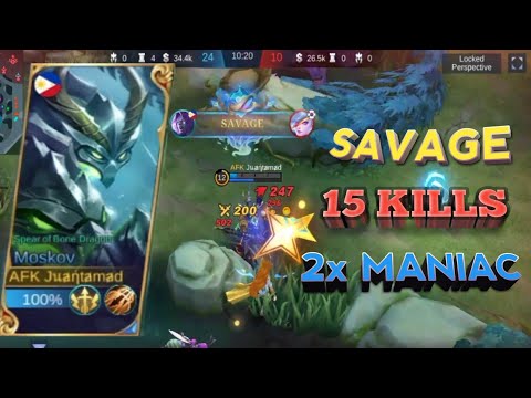 moskov savage & 2x maniac in match | moskov best build 2022 | moskov 15 kills | juangamingtv | mlbb
