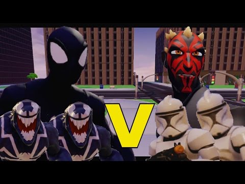 Black Suit Spiderman + Symbiotes vs Darth Maul + Clone Troopers