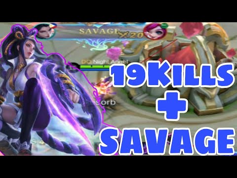 19Kills + SAVAGE //Hanabi Real Monster in Late Game #mlbb