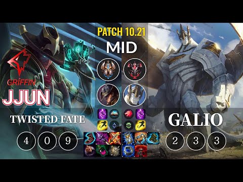 GRF jjun Twisted Fate vs Galio Mid - KR Patch 10.21