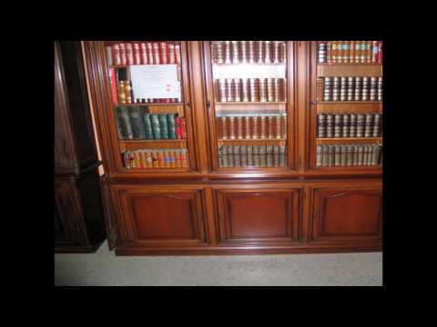 Antique bookshelves with glass doors