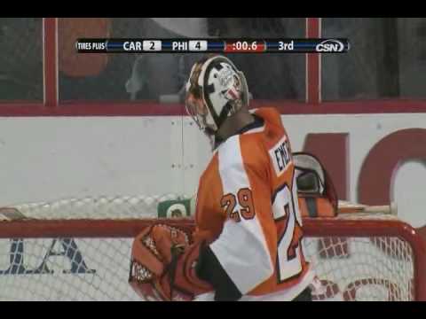 Jeff Carter scores empty net goal vs Hurricanes - 1-23-10