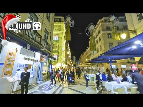 Excursão a pé de inverno em Lisboa Portugal - 4K HDR