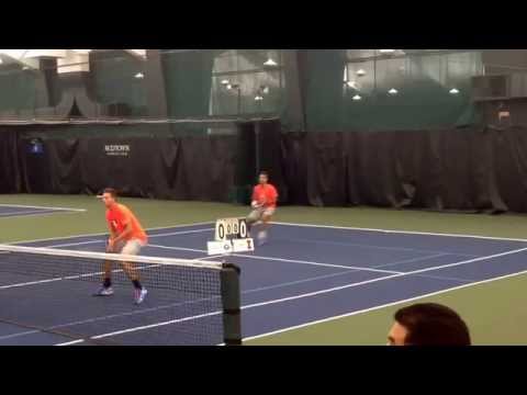 Blake Bazarnik with an unreturned serve