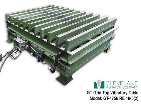 Grid Top Vibratory Table for Settling Pellets - Cleveland Vibrator Co.