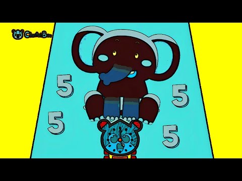 BABY ELEPHANT ON TOP OF THE CLOCK | COUNTING | HICKORY DICKORY DOCK