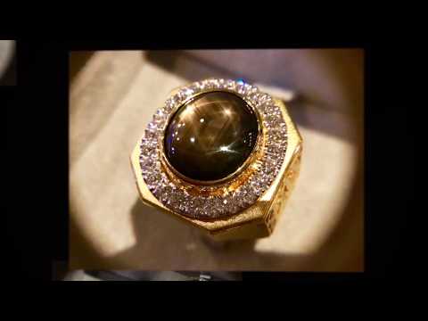 16.55 ct.Golden star Sapphire Diamond 0.96 ct.Top Full Fire&Eye Clean Cutting 18 K yellow gold