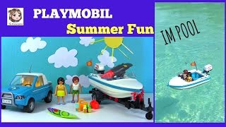 Mit dem MOTORBOOT IN DEN POOL ☼ Playmobil Summer Fun Surfer-Pickup mit Speedboat | 6864 Unboxing