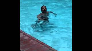 Lil B loves to swim