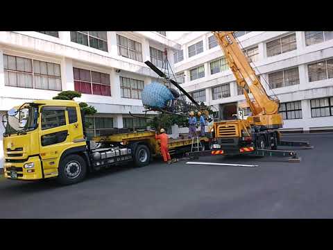 【第一工科大学】〈航空工学科〉ベル47搬出