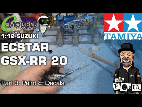 Tamiya 1/12 Suzuki GSX-RR '20 Ecster - P3 - Painting & Applying Decals.