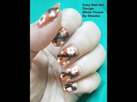#easy #white #flower #nail #art #design  by sheeba