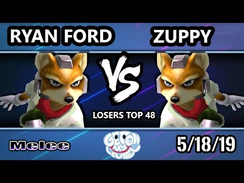 GOML 2019 SSBM - Ryan Ford (Fox) Vs. Zuppy (Fox) Smash Melee Tournament Losers Top 48