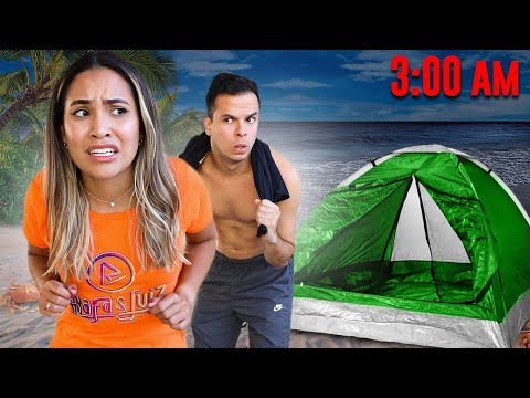 We're never camping on the beach again after this video! - Weird things happened!