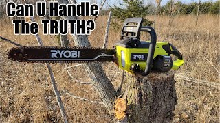 Ryobi 40-Volt 18 Chainsaw Review Model RY40508  | Faster Than Milwaukee Saw! | RYOBI's G.O.A.T.