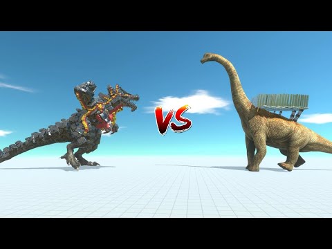 New Giant Dragon Black vs Giant Brachiosaurus - Animal Revolt Battle Simulator