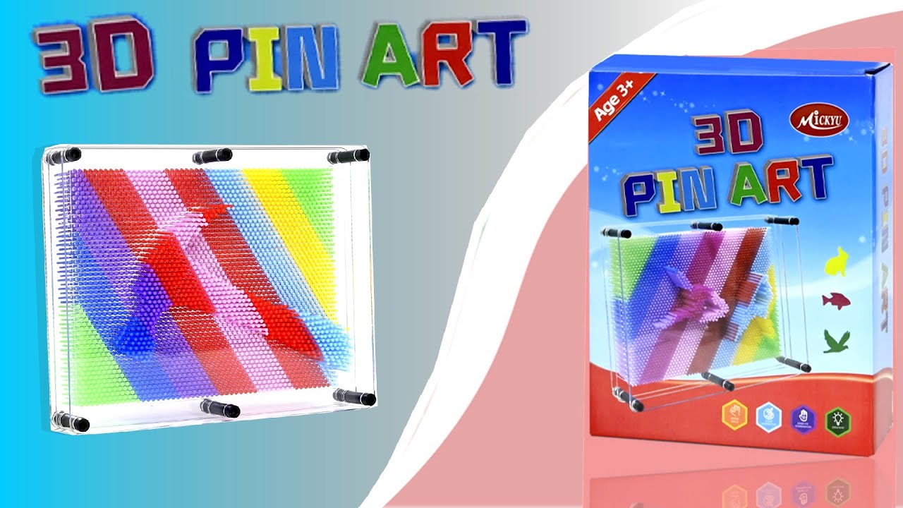 Large 8 x10 inches, 3D Pin Art Toy Board Games Hand Impression, Acrylic, Rainbow Color #toys