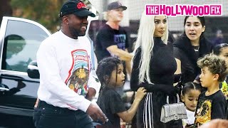 Kanye West & Kim Kardashian Set Their Differences Aside To Attend Saint's Basketball Game With Kids