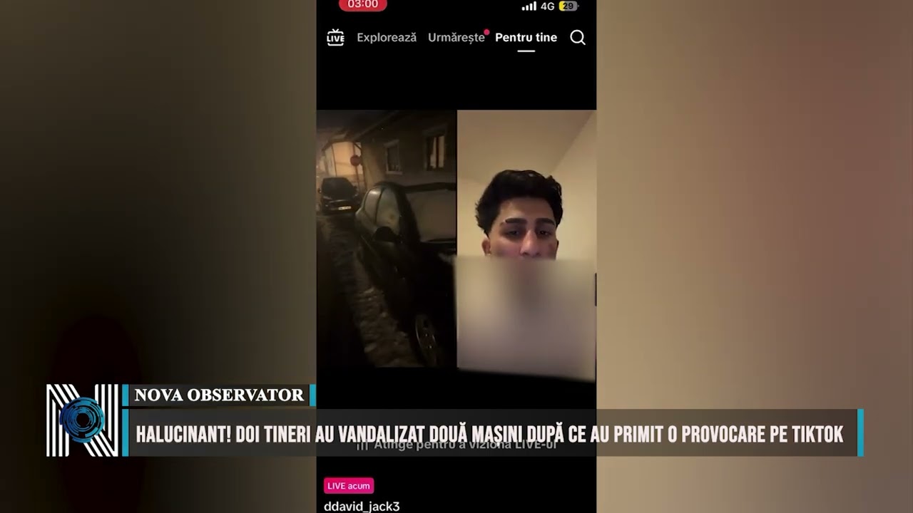 HALUCINANT! DOI TINERI AU VANDALIZAT DOUĂ MAȘINI DUPĂ CE AU PRIMIT O PROVOCARE PE TIKTOK