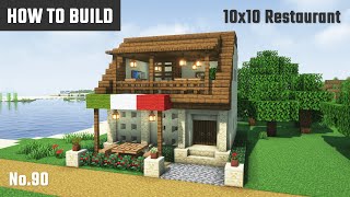 マイクラ建築：小さなレストランの作り方。デッキテラス席付き。計10x10ブロックで簡単に。No.90【Minecraft】