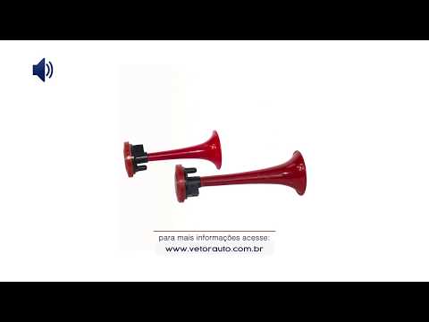 OUÇA O SOM DA BUZINA VT042 -  2 CORNETAS 12V VETOR VOX2P VETOR