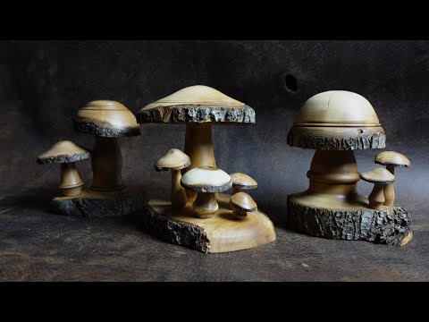 Wood Turned Mushroom Feature