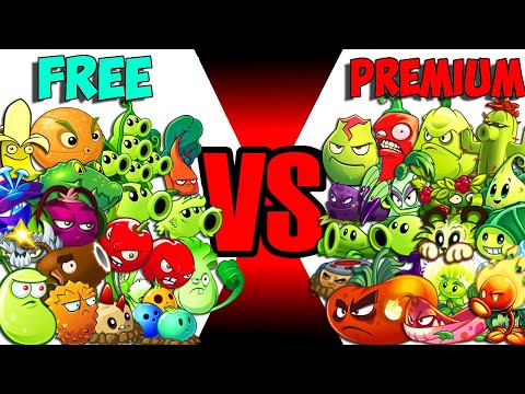 Team FREE vs PREMIUM Plants - Who Will Win? - PvZ 2 v9.6.1 Team Plant VS Team Plant