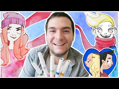 Painting with WATERCOLOR & GLITTER Brush Pens! - Nuvo Aqua Flow Pens