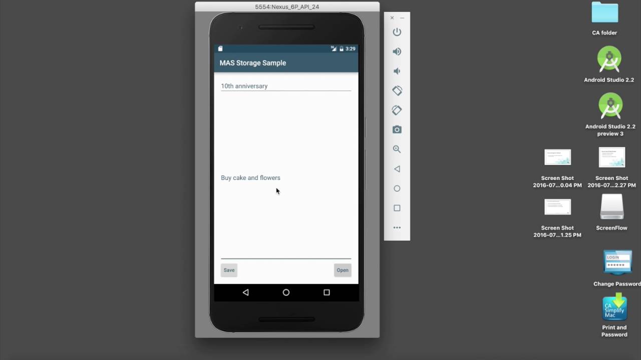 CA Mobile SDK for Android: Local and Private Cloud Storage