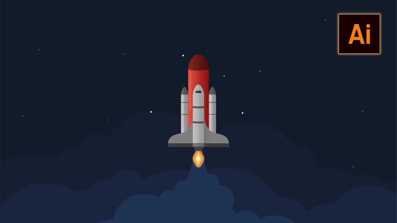Space Rocket Drawing in Illustrator | Vector Art Tutorial