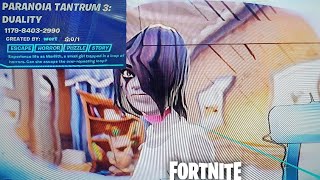 Fortnite: PARANOIA TANTRUM 3: DUALITY (Walkthrough) By Wert {Creative Horror Map} With Code PT1