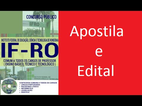 Edital Apostila PROFESSOR DO ENSINO BÁSICO, TÉCNICO E TECNOLÓGICO Concuso IFRO 2016