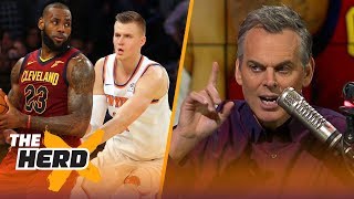 Colin unveils LeBron's message to James Harden, Talks Porzingis as a team's cornerstone | THE HERD