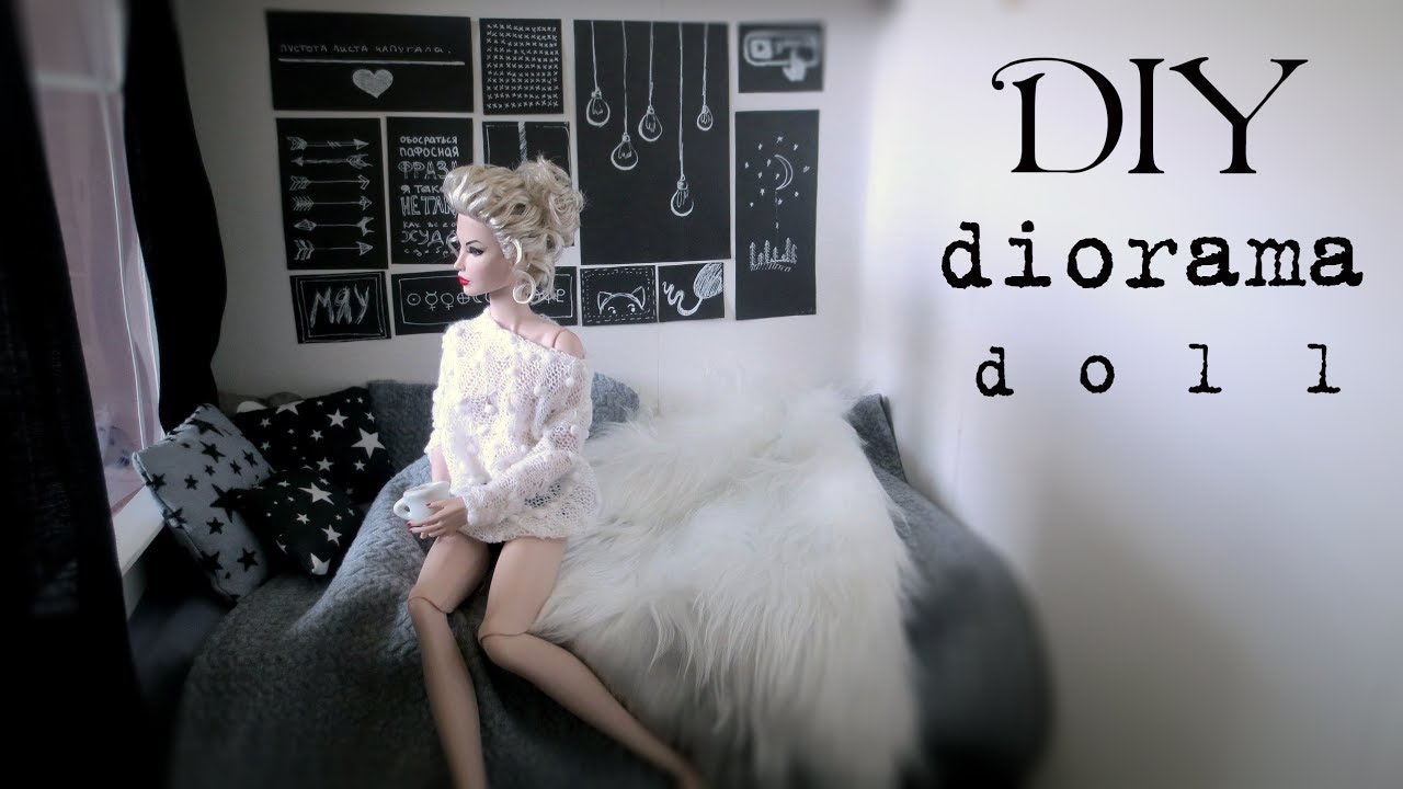 DIY: How to make tumblr bedroom for doll 1/4  - EASY -
