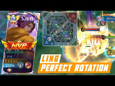 LING BEST ROTATION TO CARRY TEAM IN SOLO RANK! GLOBAL LING FASTHAND - MOBILE LEGENDS 