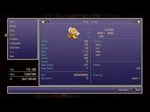 Final fantasy 6 Pixel Remaster Perfect Stats Leveling Strago