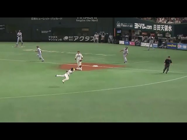 【3回表】ホークス・今宮がミラクルダイブ!! 虎の度肝を抜く超好守でピンチしのいだ!! 2015/6/11 H-T